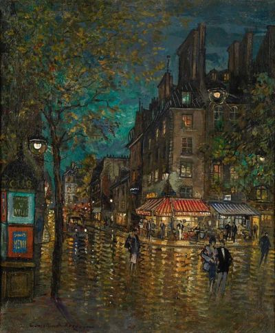 art oil painting reproduction of  Konstantin Alexeievitch Korovin Grand Boulevard Paris museum quality handmade