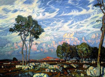 art oil painting reproduction of  Konstantin Bogaevsky - The Last Rays 1903 museum quality handmade