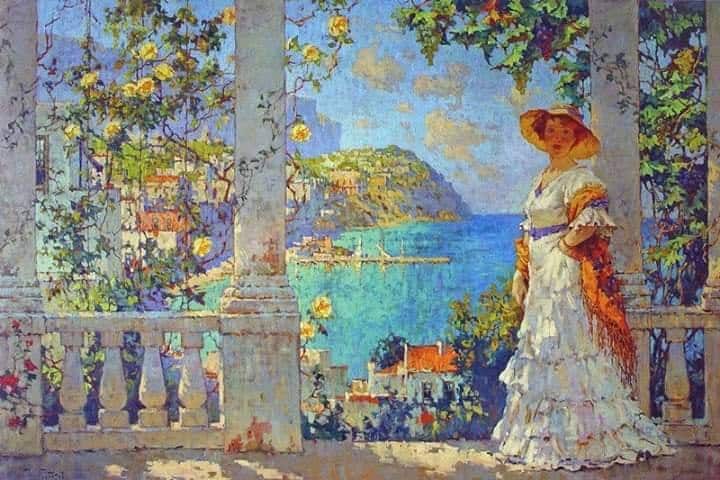 Konstantin Gorbatov View Of The Island Of Capri 1924 museum quality