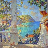 Konstantin Gorbatov View Of The Island Of Capri 1924 Hand Painted Reproduction