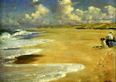 art oil painting reproduction of  Kroyer Marie Kroyer Painting On The Beach museum quality handmade