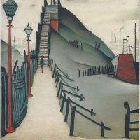 L.s. Lowry A Footbridge - 1938 Hand Painted Reproduction