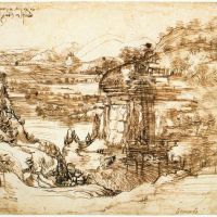 Landscape Drawing For Santa Maria Della Neve - Landscape By Leonardo Da Vinci