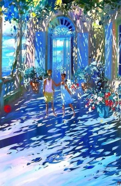 art oil painting reproduction of  Laurent Parcelier The Blue Of Capri museum quality handmade