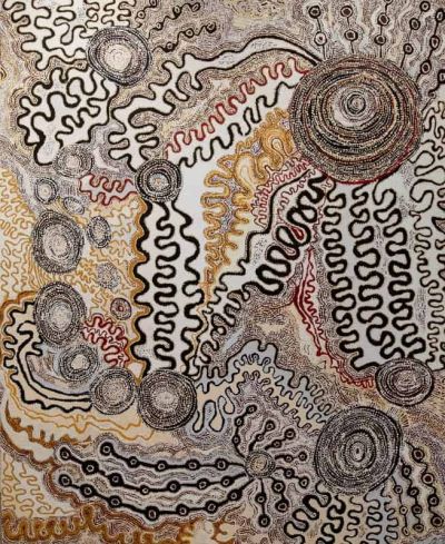 art oil painting reproduction of  Leah Brady Wanampi Tjukurpa Piltati 2020 museum quality handmade