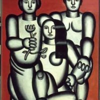 Leger Three Girls On Red Background Com