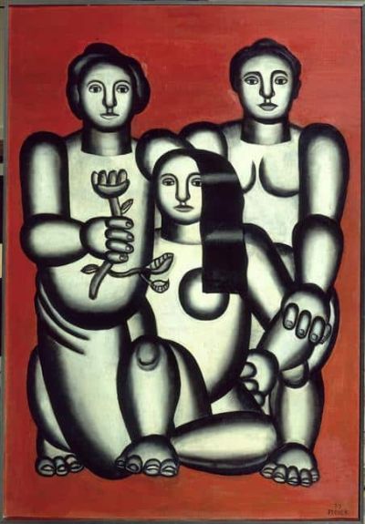 art oil painting reproduction of  Leger Three Girls On Red Background Com museum quality handmade