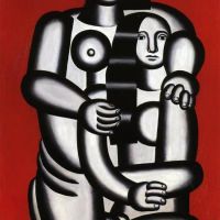 Leger Two Figures Naked On Red Bottom