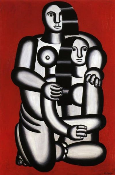 art oil painting reproduction of  Leger Two Figures Naked On Red Bottom museum quality handmade