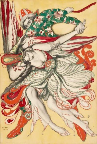 art oil painting reproduction of  Leon Bakst Prince Ivan Capturing The Firebird 1915 museum quality handmade