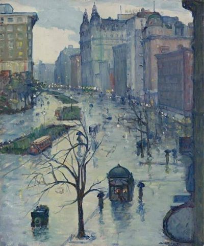 art oil painting reproduction of  Leon Kroll Broadway Looking South museum quality handmade