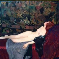 Leopold Seyffert Lacquer Screen Ca. 1917