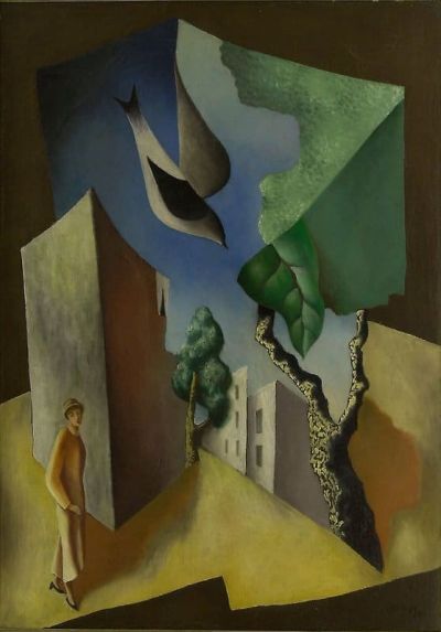 art oil painting reproduction of  Leopold Survage Abstract Cityscape France 1924 museum quality handmade