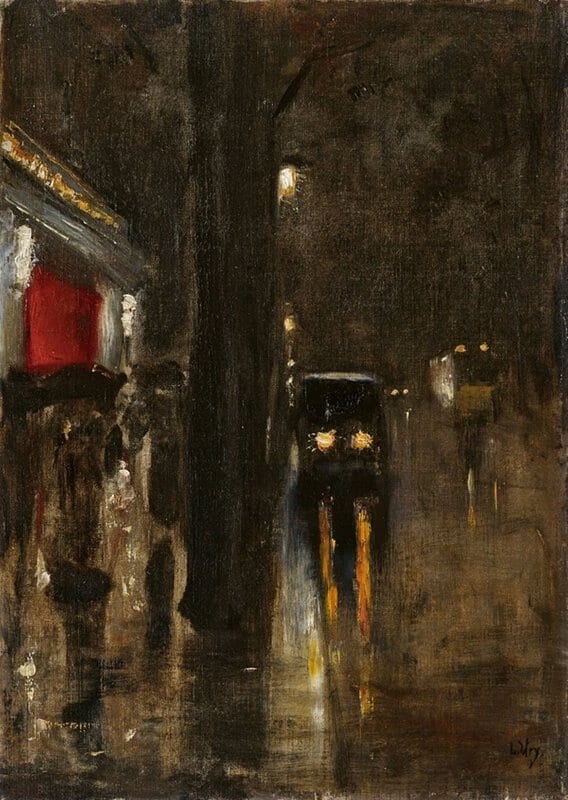 Lesser Ury N Chtliche Stra Enszene Berlin In Den Zelten C. 1915-20 museum quality