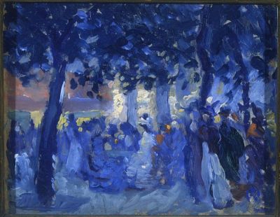 art oil painting reproduction of  Lester D. Boronda Parisian Boulevard 1915 museum quality handmade