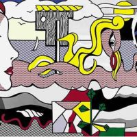 Lichtenstein Figures In Landscape Hand Painted Reproduction