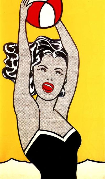 art oil painting reproduction of  Lichtenstein Girl With Ball museum quality handmade