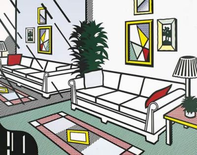 art oil painting reproduction of  Lichtenstein Interior With Mirrored Wall museum quality handmade