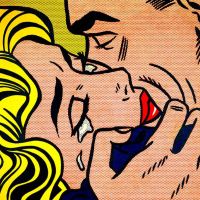 Lichtenstein Kiss Iv Hand Painted Reproduction