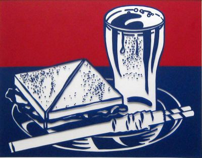 art oil painting reproduction of  Lichtenstein Sandwich And Soda museum quality handmade