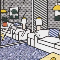 Lichtenstein Wallpaper With Blue Floor Interior