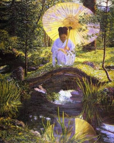 art oil painting reproduction of  Lilla Cabot Perry In A Japanese Garden 1898-1901 museum quality handmade