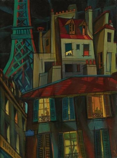 art oil painting reproduction of  Lois Mailou Jones Fenetres De Paris Circa 1948-1950 museum quality handmade