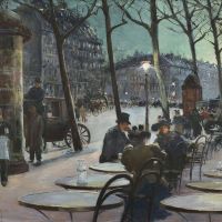 Louis Abel-truchet. Rue Parisienne. Huile Sur Panneau. 1894
