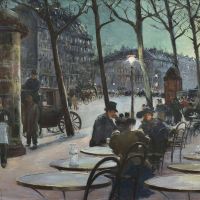 Louis Abel-truchet. Rue Parisienne. Huile Sur Panneau. 1894 Hand Painted Reproduction
