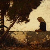Louis Comfort Tiffany Woman In An Italian Garden