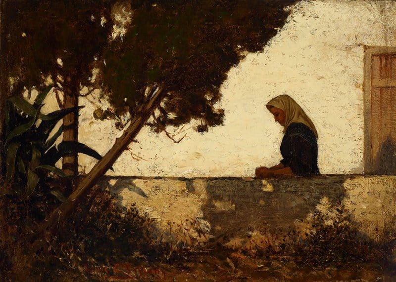 Louis Comfort Tiffany Woman In An Italian Garden museum quality