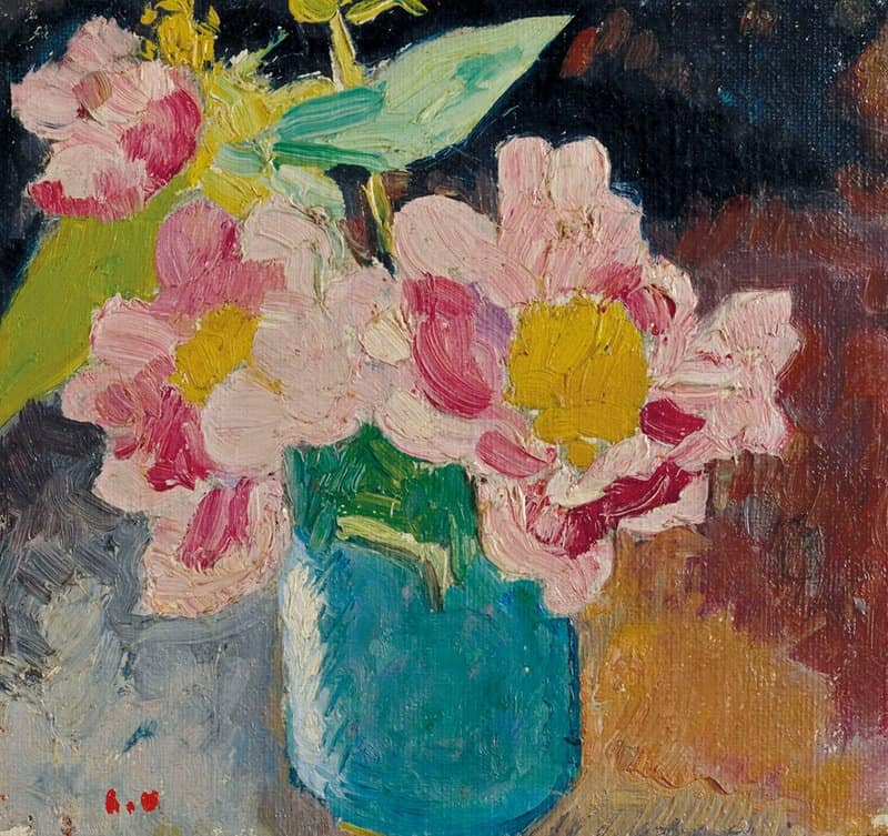 Louis Valtat Fleurs Roses Aux C Urs Jaunes Vase Bleu museum quality
