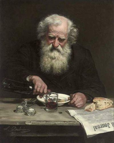 art oil painting reproduction of  Louise Dubreau The Old Lodger - 1877 museum quality handmade