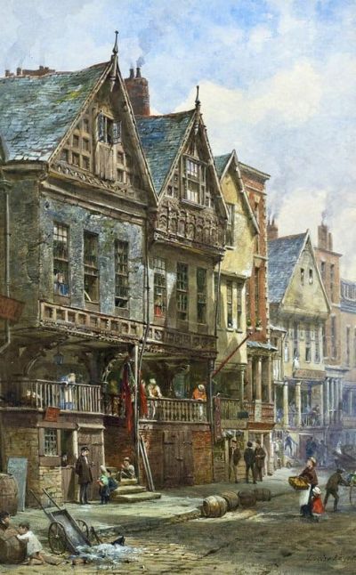 art oil painting reproduction of  Louise Rayner - Watergate Street Chester museum quality handmade