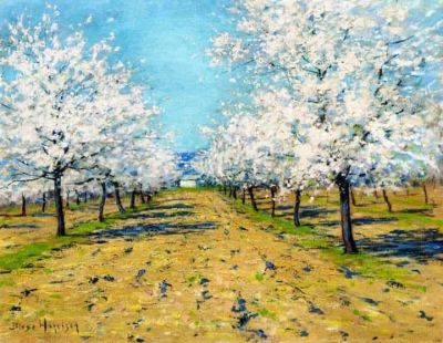 art oil painting reproduction of  Lowell Birge Harrison Apple Blossoms museum quality handmade