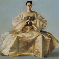 Lu Jianjun Girl In Gold Dress