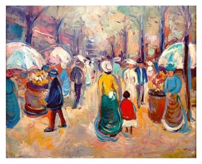 art oil painting reproduction of  Lucia Demetriade Balacescu Promenada Pariziana 1947 museum quality handmade