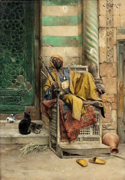 art oil painting reproduction of  Ludwig Deutsch The Goza Smoker museum quality handmade