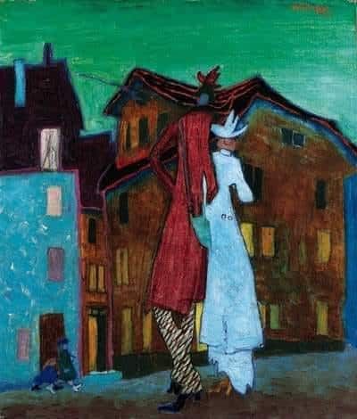 art oil painting reproduction of  Lyonel Feininger The Honeymooners 1908 museum quality handmade