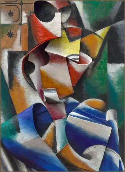art oil painting reproduction of  Lyubov Popova Portrait Of A Woman 1915 museum quality handmade