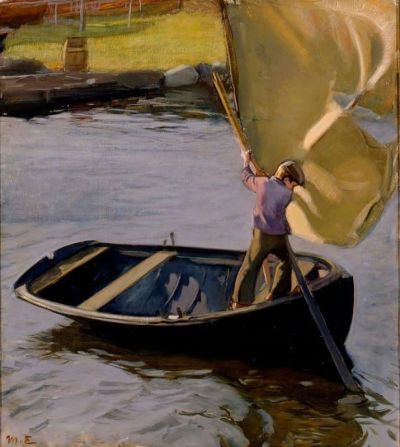 art oil painting reproduction of  Magnus Enckell Boy And Sail - Gosse Med Segel - 1902 museum quality handmade
