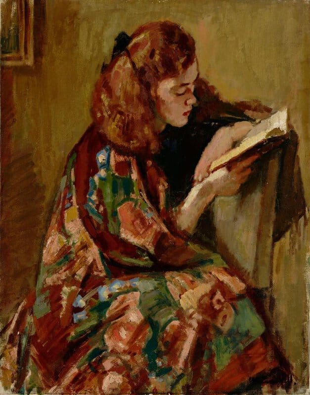 Magnus Enckell Girl Reading - Lasande Flicka - 1922 museum quality