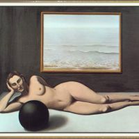 Magritte Bather Between Light And Darkness Hand Painted Reproduction