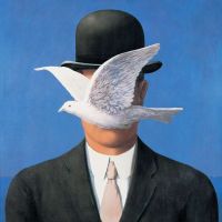 Magritte Homme Au Chapeau Melon Hand Painted Reproduction