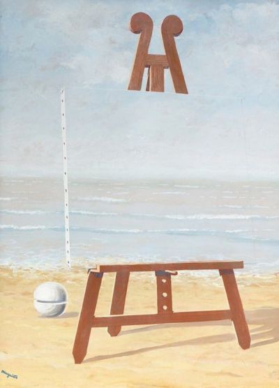 art oil painting reproduction of  Magritte La Belle Captive 1946 museum quality handmade