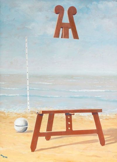 art oil painting reproduction of  Magritte La Belle Captive 1946 museum quality handmade