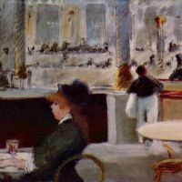 Manet In The Cafe Hand Painted Reproduction
