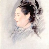 Manet Lady With Hair Up Hand Painted Reproduction