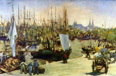 art oil painting reproduction of  Manet Port Of Bordeaux museum quality handmade