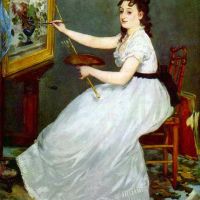Manet Portrait Of Eva Gonzales In Manet S Studio Hand Painted Reproduction